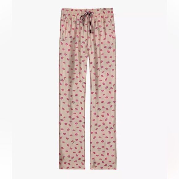NEW Zadig & Voltaire Pomy Jac Jacquard Pants Lips Print Size 2 - Picture 12 of 12